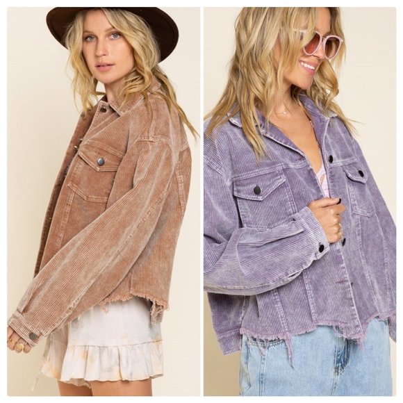 Basic Vintage Corduroy Jacket in Lavender - Picture 4 of 15